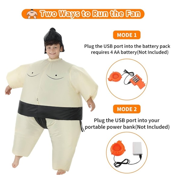 INFLATABLE COSTUME SUMO WRESTLER KIDS UNISEX HALLOWEEN 🎃 •MAKE AN OFFER • FUN - Picture 4 of 11